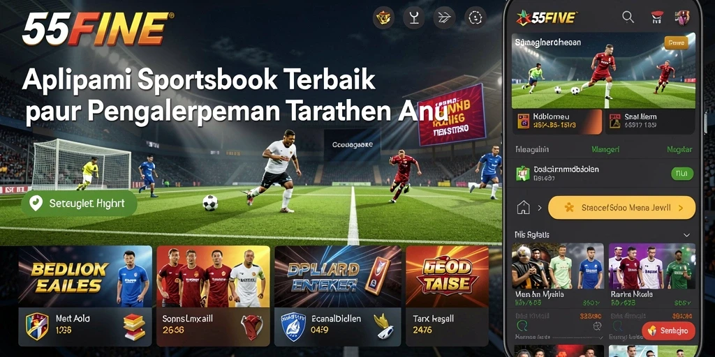 Tampilan gameplay menegangkan di aplikasi Sportsbook 55FIVE.