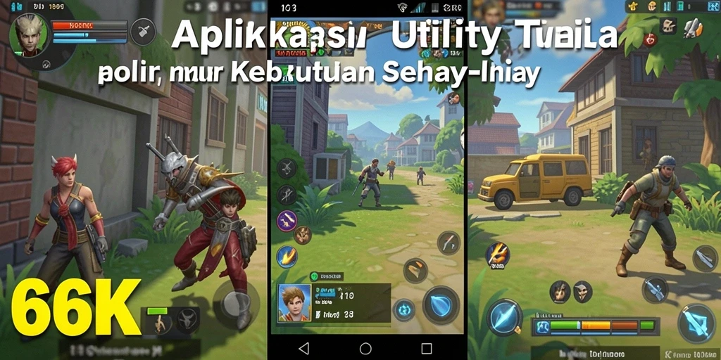 Tampilan utama aplikasi 66K dengan berbagai fungsi yang mudah diakses.