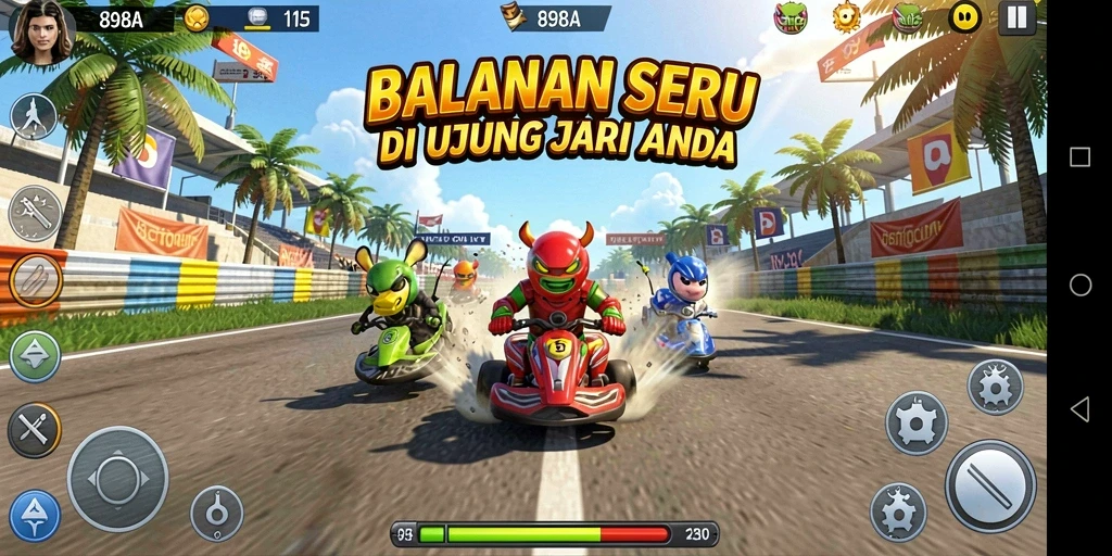 Screenshot utama 898A menampilkan aksi balapan yang mendebarkan dan grafis memukau.