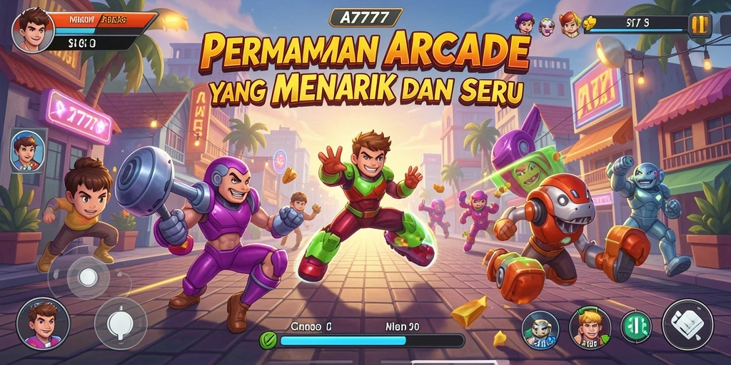 Tangkapan layar menampilkan aksi seru di permainan Arcade A7777.