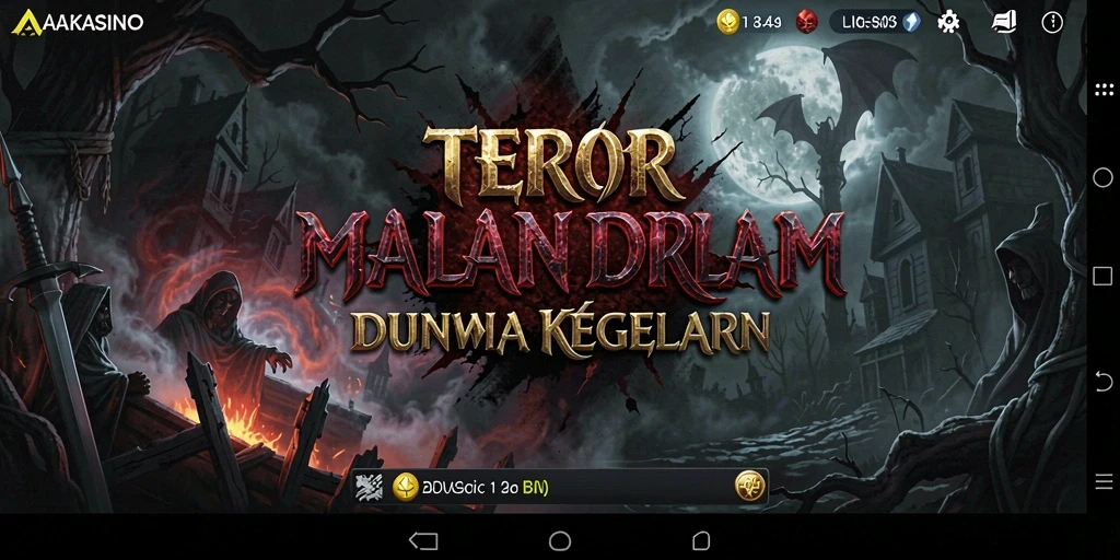 Tampilan gameplay menegangkan dalam AAKASINO yang penuh kengerian.