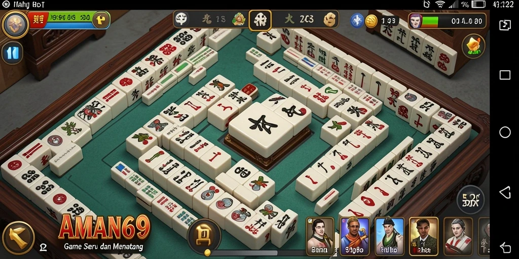 Screenshot gameplay AMAN69 menampilkan keseruan bermain Mahjong.
