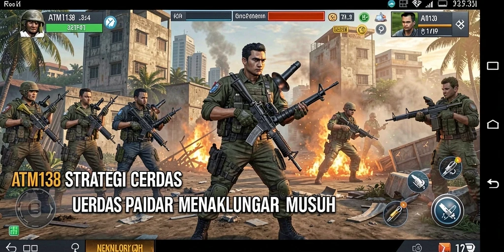Gameplay strategis menegangkan dari ATM138 dengan pertempuran intens.