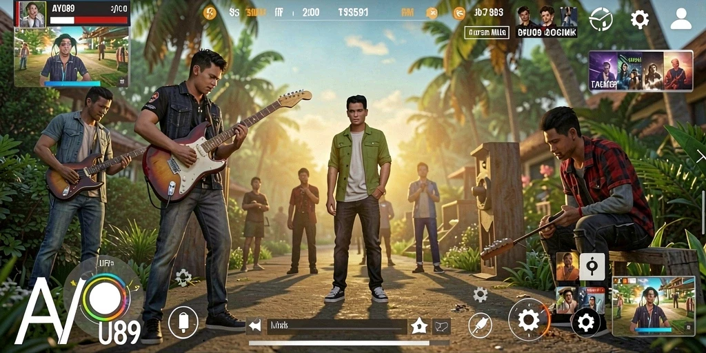 Tampilan utama AYU89 dengan fitur karaoke dan pilihan lagu.