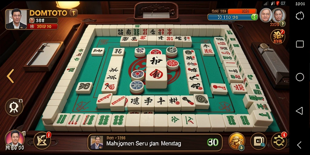 Screenshot gameplay DOMTOTO yang menunjukkan keseruan permainan Mahjong.