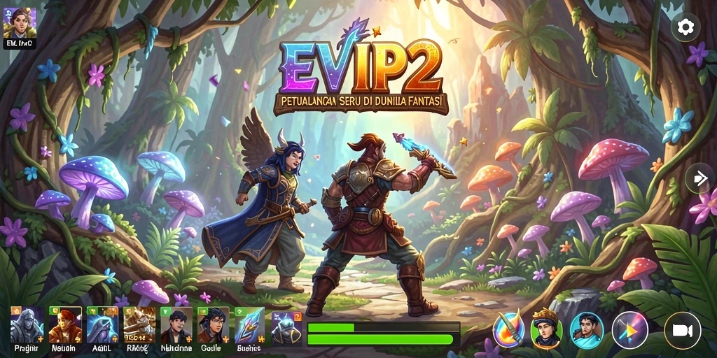 Screenshot gameplay petualangan yang intens di EVIP2.
