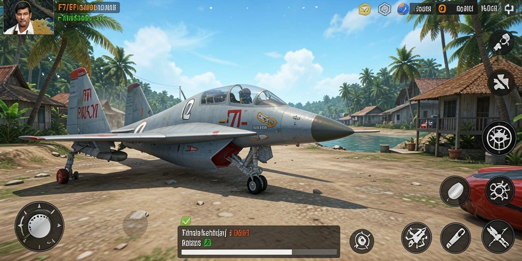 Screenshot F7F7 menampilkan aksi gameplay simulasi yang seru.