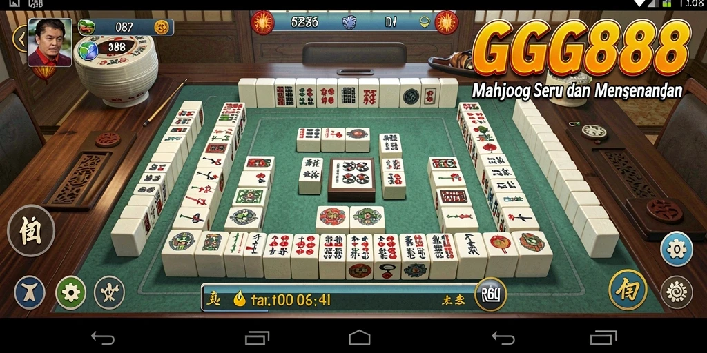 Tampilan gameplay GGG888 dengan ubin Mahjong yang menarik.