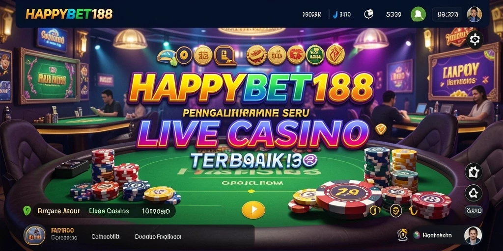 Tampilan gameplay Live Casino yang mendebarkan di HAPPYBET188.