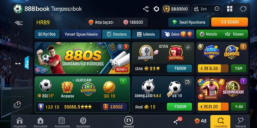Tampilan menarik dari gameplay taruhan di aplikasi Sportsbook.