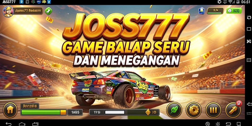 Tampilan gameplay balap yang mendebarkan di JOSS777.
