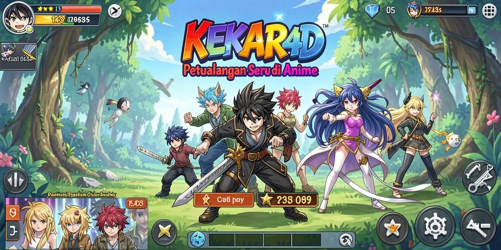Screenshot gameplay KEKAR4D menampilkan karakter anime dalam aksi seru.