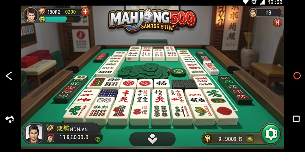 Tampilan gameplay menarik dari MAHJONG500 yang penuh warna.