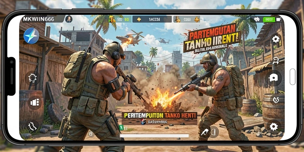 Gameplay MKWIN666 menampilkan aksi Battle Royale yang mendebarkan.