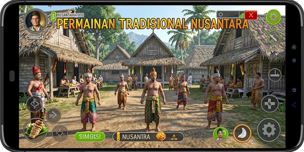 Tampilan gameplay menarik dari NUSANTARATOTO yang menampilkan permainan tradisional.