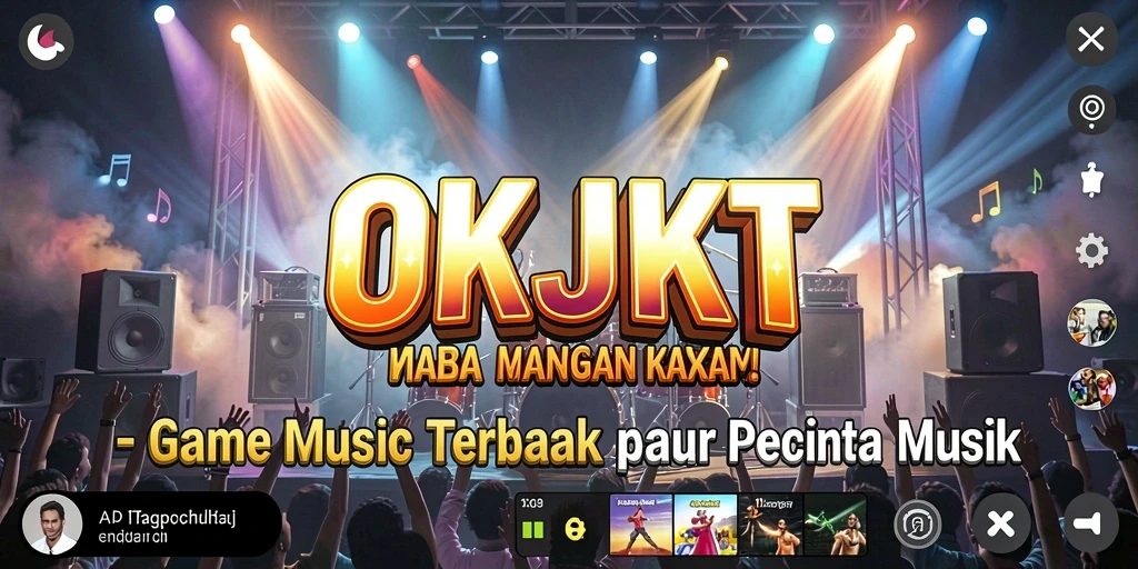 Screenshot gameplay OKJKT menampilkan momen seru saat bermain musik.