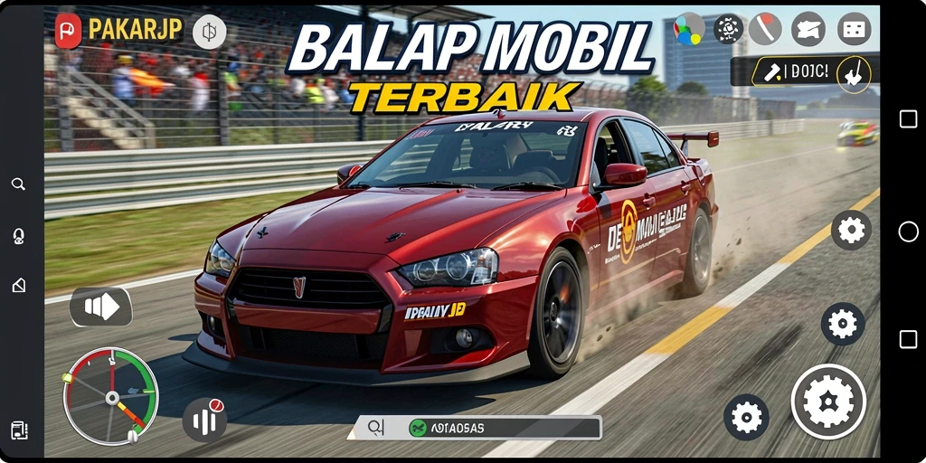 Screenshot PAKARJP menunjukkan aksi balap yang mendebarkan.