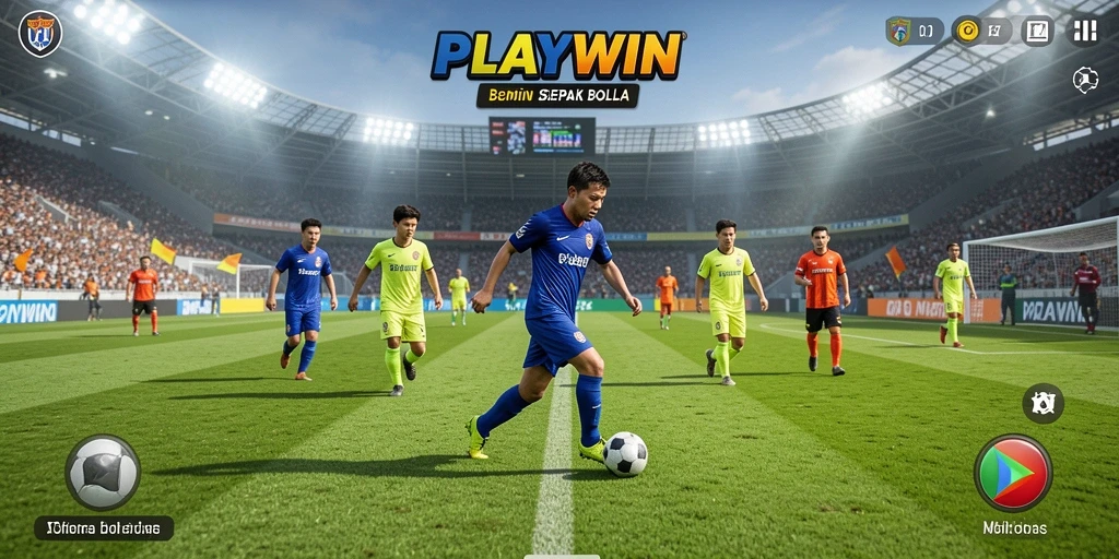 Tampilkan aksi menegangkan dalam game sepak bola PLAYWIN.