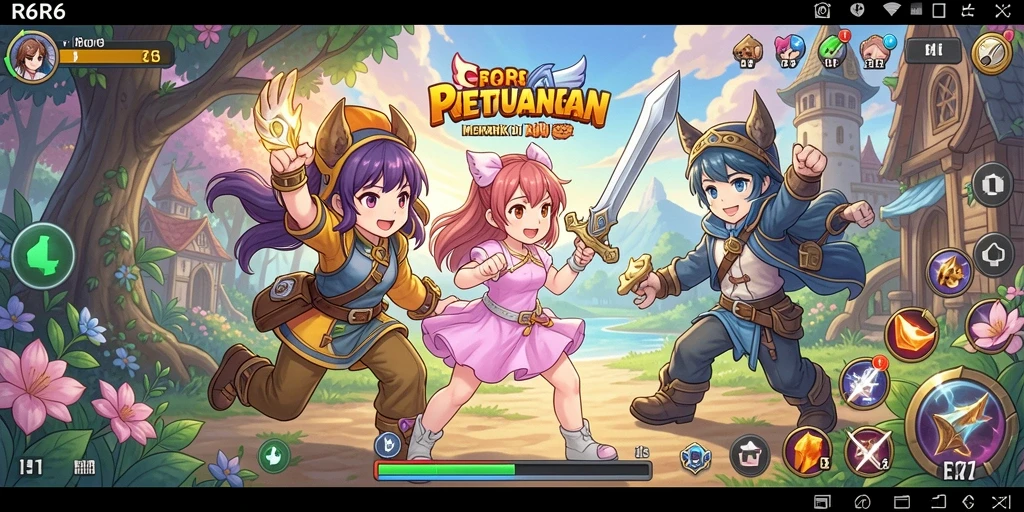 Screeshot gameplay R6R6 menampilkan karakter Anime yang beraksi.