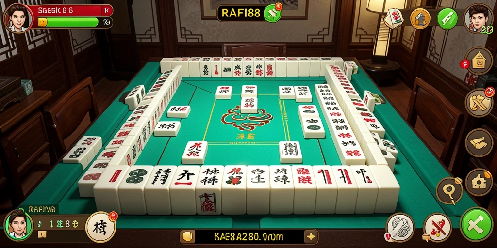 Tampilan screenshot RAFI88 menunjukkan gameplay Mahjong yang seru dan interaktif.