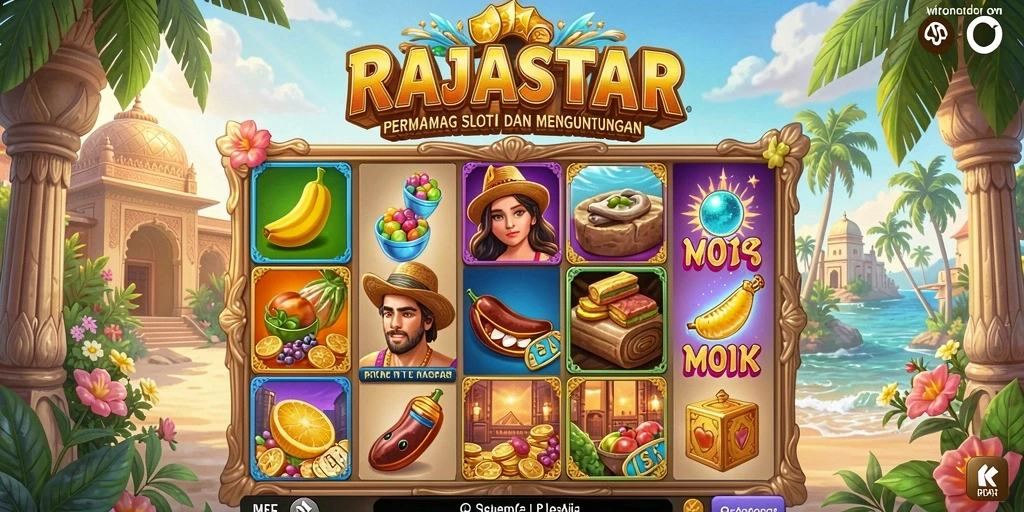 Tampilan utama gameplay RAJASTAR yang mendebarkan dan penuh warna.