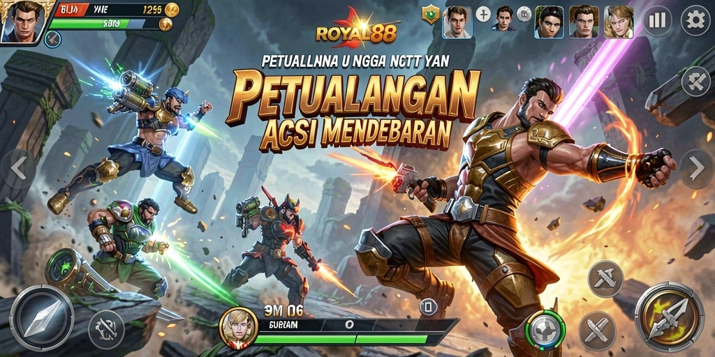 Tampilan gameplay mendebarkan di ROYAL88 dengan aksi yang cepat.
