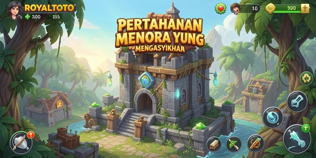 Tampilan gameplay menarik dari ROYALTOTO di arena Tower Defense.