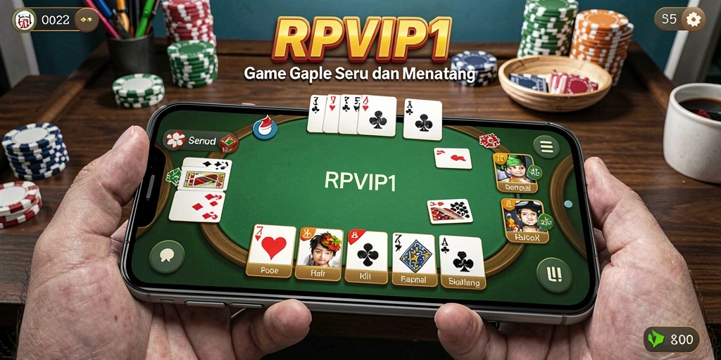 Tampilan gameplay RPVIP1 dengan suasana bermain Gaple yang seru.