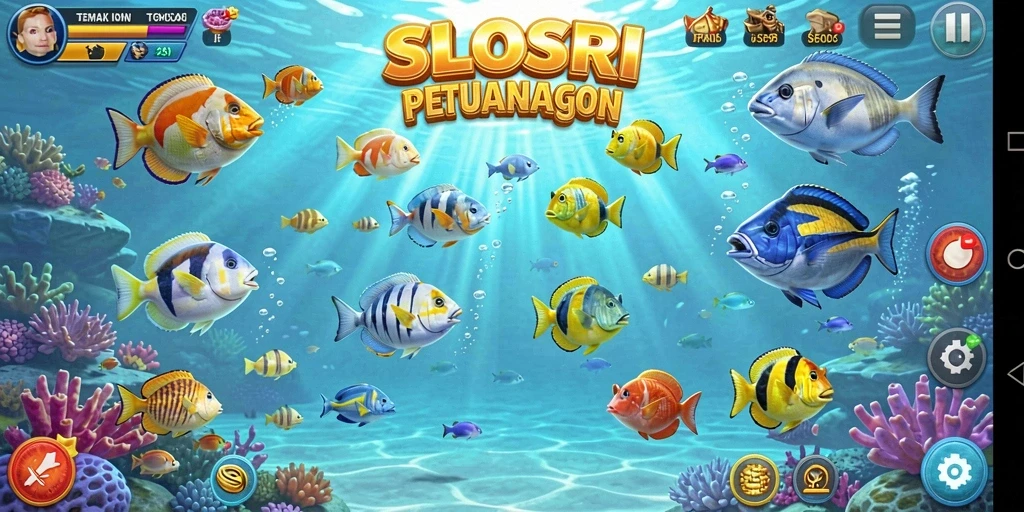 Gameplay Tembak Ikan yang seru dan penuh warna.