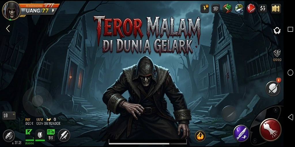 Tampilkan gameplay UANG77 yang mencekam dan penuh dengan hantu.