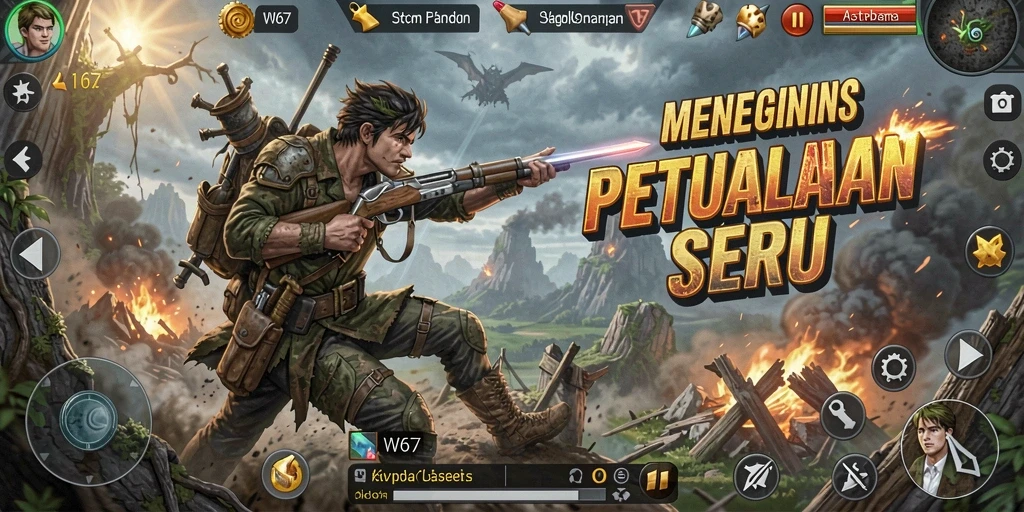 Tampilan gameplay W67 yang penuh aksi dan seru.